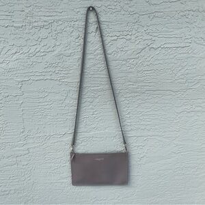 Lancaster Paris  Grey Leather Crossbody Small Elegant Casual Detachable Strap